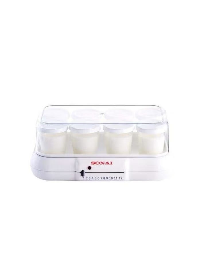 Sonai Yogurt Maker with 8 Glass Jars, 220-240V, Model MAR-1008 - White - Image 1